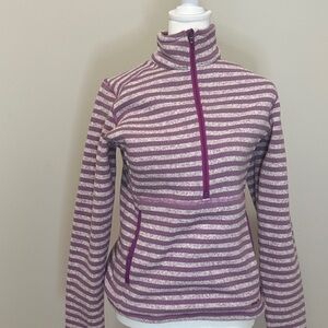 Patagonia Better Sweater quarter zip pullover lilac stripe size S NWOT